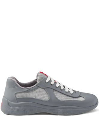 Prada Americas Cup lace-up sneakers - men - Rubber/Polyamide/Recycled Polyester/Fabric/Rubber - 43 - Grey