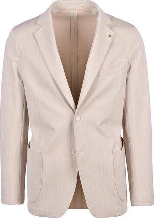 Luca Bertelli Beige Cotton Polyamide Elastane Jacket