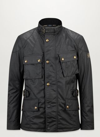 Belstaff Crosby Motorcycle Jacket Mens Waxed Cotton Black Size 3XL