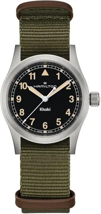 Hamilton Khaki Field NATO Strap Watch, 33mm in Black at Nordstrom