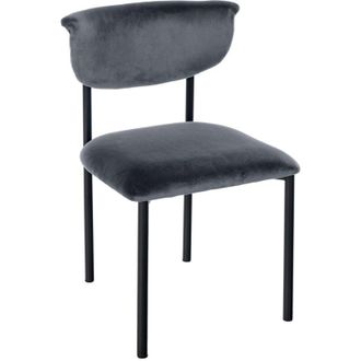 Clp Silla De Comedor De Terciopelo Gambell Gris Oscuro