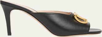 Valentino Garavani 80mm VLogo Signature Leather Mule Pumps