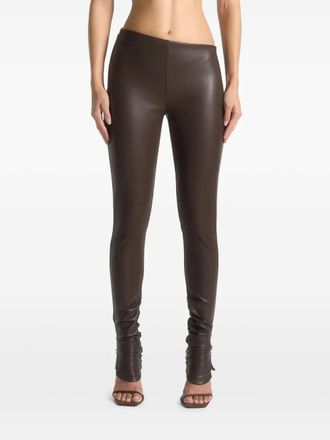Mani&egrave;re De Voir Clara asymmetric-waistband leggings - Brown