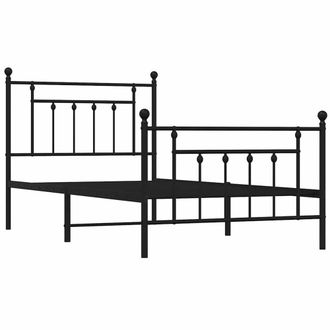 Berkfield Home Metal Bed Frame with Headboard & Footboard Black 100x190 cm