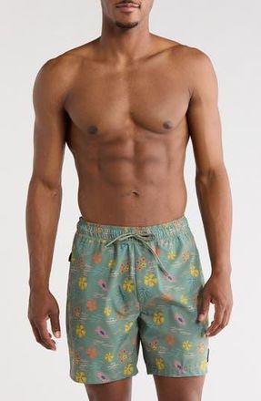 Rvca Lehua Swim Shorts in Green Multi at Nordstrom Rack, Size Xx-Large