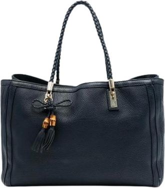 Gucci Pre-owned Tote Bags, female, Blue, Size: ONE SIZE Pre-owned Leather Tote