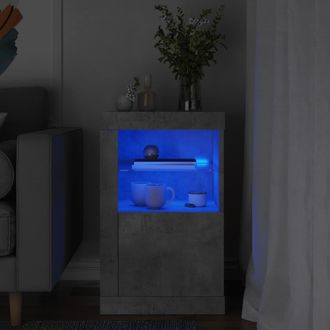 vidaXL Aparador Con Luces Led Madera De Ingenier&iacute;a Gris Hormig&oacute;n Vidaxl
