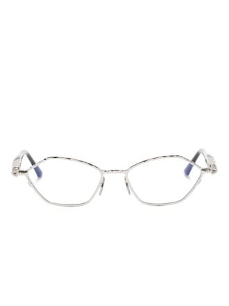 Kuboraum geometric-frame glasses - unisex - Acetate/Metal - 56 - Silver