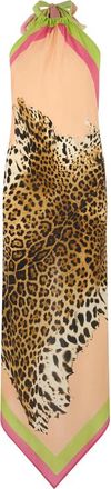 Roberto Cavalli Halterneck Animal-print Dress