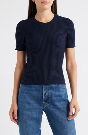 Frame Denim The Fine Cable Knit Top in Navy at Nordstrom Rack, Size X-Large