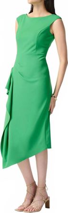 Joseph Ribkoff Sleeveless Draped Sheath Dress In Green