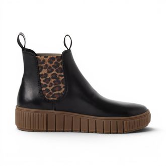 Tamaris Tamaris dames zwarte leren Chelsea enkellaarzen - 25403-43