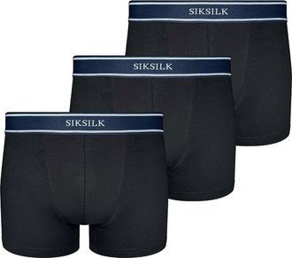 Siksilk Mens Black Pack of 3 Boxer Shorts XXL