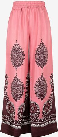 La DoubleJ Seidentwill-Hose mit weitem Bein Palazzo Oltrarno Plac&eacute;e