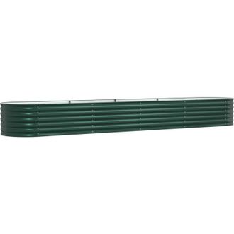 vidaXL Arriate Elevado Verde 400 X 80 X 44 Cm Acero Vidaxl