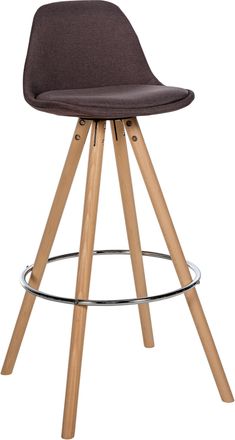 Clp Clp - Taburete De Bar Corbin De Tela Con Base De 4 Patas Redondas Marr&oacute;n Natural