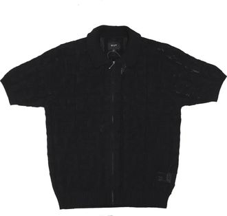 HUF Monogram Jacquard Zip Polo Sweater - Heren - Polos - Zwart - XL - Katoen - Tops