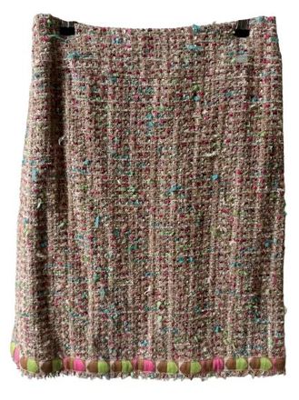 Chanel Karl Lagerfeld 2005 Multi Colour Tweed Skirt Size S