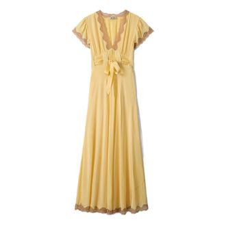 Rixo Maxi Dresses, female, Yellow, Size: L Marlice Dress