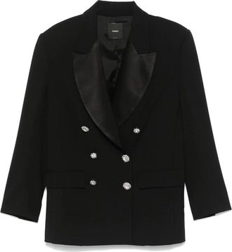 Pinko Casual Zwarte Blazer - Dames - Blazers - Zwart - L - Nylon - Jassen