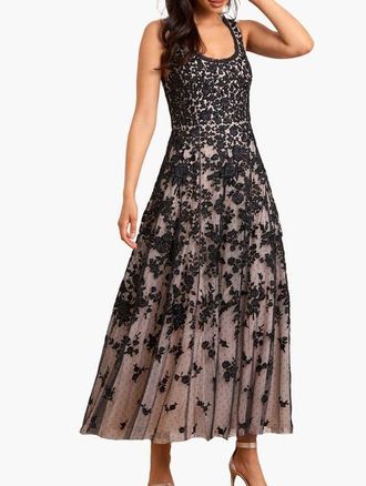 Needle & Thread Rosa Scoop Neck Ankle Gown in Graphite/opal at Nordstrom, Size 14