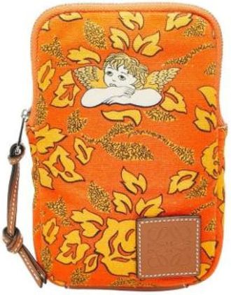 Loewe Pre-owned Mini Bags, female, Orange, Size: ONE SIZE Pre-owned Canvas Pouch