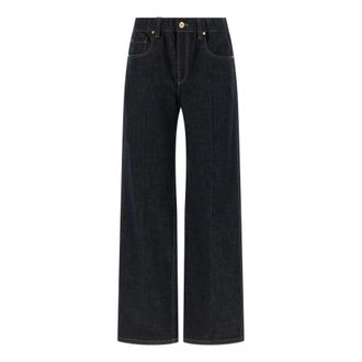 Brunello Cucinelli The Contemporary Pull-On Jeans - female - Brunello Cucinelli - Wide Jeans - Blue - M - Jeans