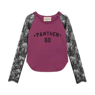 Valentino Tops, Dames, Roze, S, Katoen, Panther 60 T-shirt