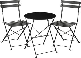 MiCa Decorations Conjunto de bistr&oacute; de jard&iacute;n Laurence Negro H71xB60xL60cm