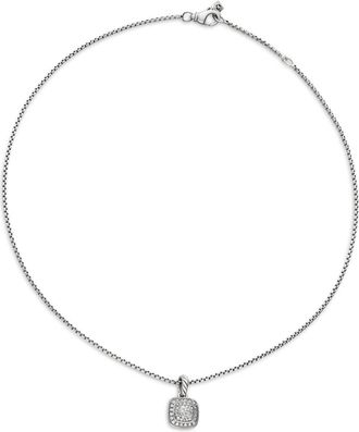 David Yurman Collana con pendente Petite Albion in argento sterling con diamanti (7mm)