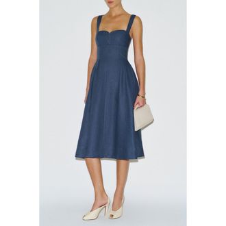 Reformation Roma Linen Sundress in Muted Navy at Nordstrom, Size 10