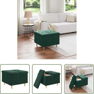 vidaXL vidaXL Design elegante - Pouf contenitore Verde Scuro 60 x 60 x 45 cm Velluto
