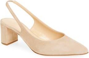 Ann Mashburn Block Heel Slingback Pump in Camel Suede at Nordstrom Rack, Size 9Us / 39Eu