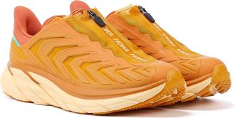 Hoka One One Unisex Project Clifton Desert Sun / Burnt Ochre Trainers - Orange - Size UK 10.5