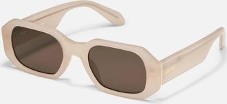Quay Womens Hyped Up Sunglasses In Bone/brown