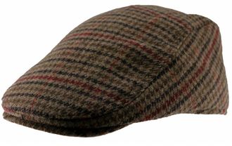 Generic Royal Stallion Wool One Size Flat Cap in Brown Check, Size: One Size