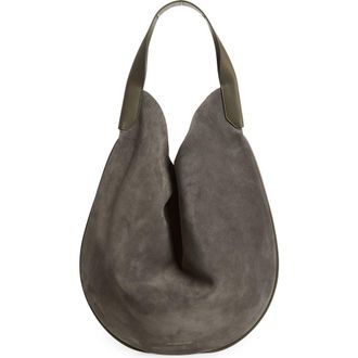 Victoria Beckham The Dia Soft Suede Hobo Bag in Pebble Grey at Nordstrom