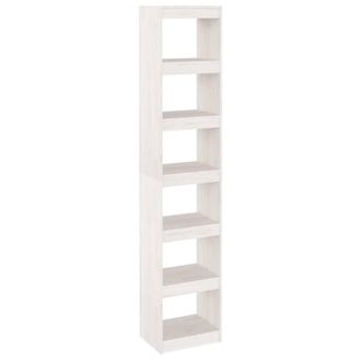 Berkfield Home Book Cabinet/Room Divider White 40x30x199 cm Solid Pinewood | Size: 40 x 30 x 199 cm