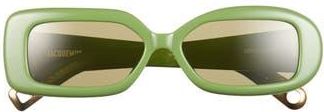 Jacquemus Carrie 54mm Round Sunglasses in Jade Green/Gold at Nordstrom Rack