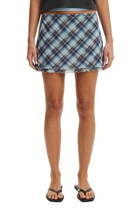 Cotton On Womens Molly Mini Skirt in Mila Asym Check Cosmic Star at Nordstrom, Size Xxx-Small