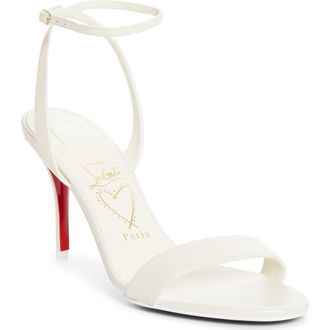 Christian Louboutin Miss Z Ankle Strap Sandal in Bianco/Snow at Nordstrom, Size 10.5Us