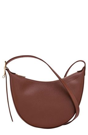 Longchamp Le Foulonne Small Leather Crossbody Bag in Coffee at Nordstrom