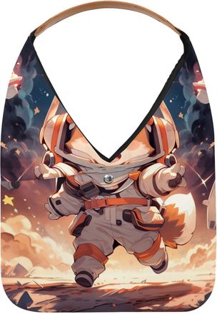 Generic Cute Space Dog Reusable Lightweight Grocery Bags - Foldable Into Compact Pouch, Washable & Sturdy, Multipurpose for Shopping and Travel