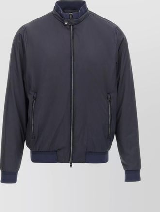 Herno high collar bomber jacket with side pockets