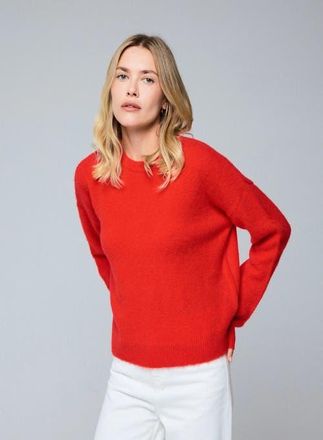 Majestic Filatures Wool Cashmere Knit Pullover Crewneck Sweater in Carmin at Nordstrom, Size 2