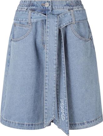 Pinko Ballo Bermuda - Dames - Denim shorts - Blauw - W26 - Katoen - Korte Broeken