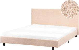 Beliani Cama De Agua Moderna Con Colch&oacute;n De Boucl&eacute; Beige 160 X 200 Cm Albi