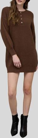 Blu Pepper Long Sleeve Sweater Dress in Coffee Bean at Nordstrom Rack, Size Large