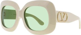 Valentino Ladies Green Rectangular Sunglasses VLS180B
