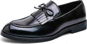 Generic Mens Slip-on Loafers with Matte Finish Comfort Walking Dress Driving Moccasins Casual Boat Shoes (Black,11.5)